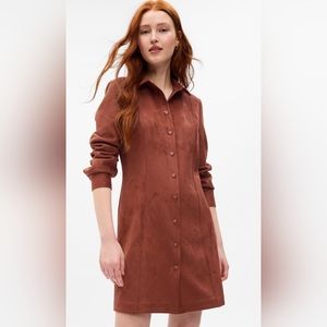 Stelen Faux Suede Long Sleeve Dress